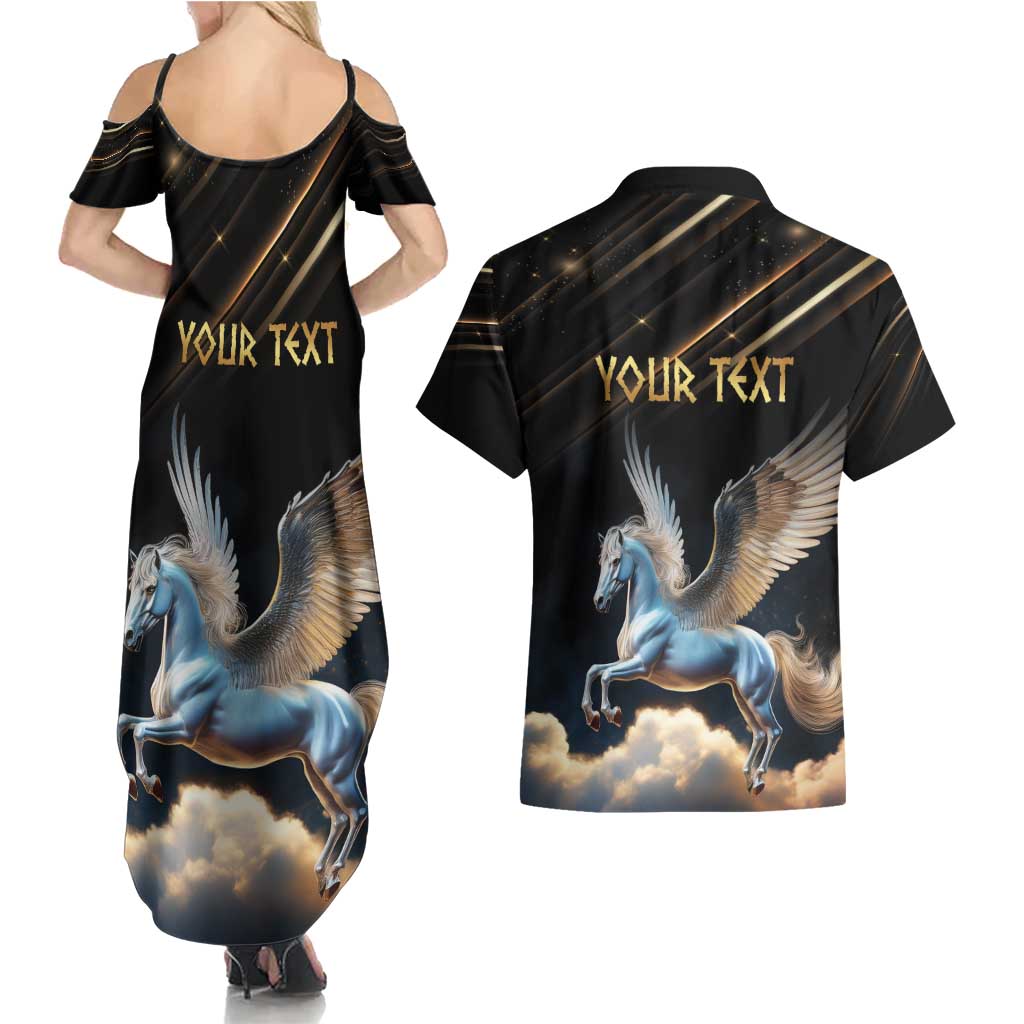 Personalized Fly Beyond Limits With Pegasus Couples Matching Summer Maxi Dress and Hawaiian Shirt