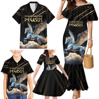 Personalized Fly Beyond Limits With Pegasus Family Matching Mermaid Dress and Hawaiian Shirt