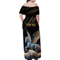 Personalized Fly Beyond Limits With Pegasus Family Matching Off Shoulder Maxi Dress and Hawaiian Shirt