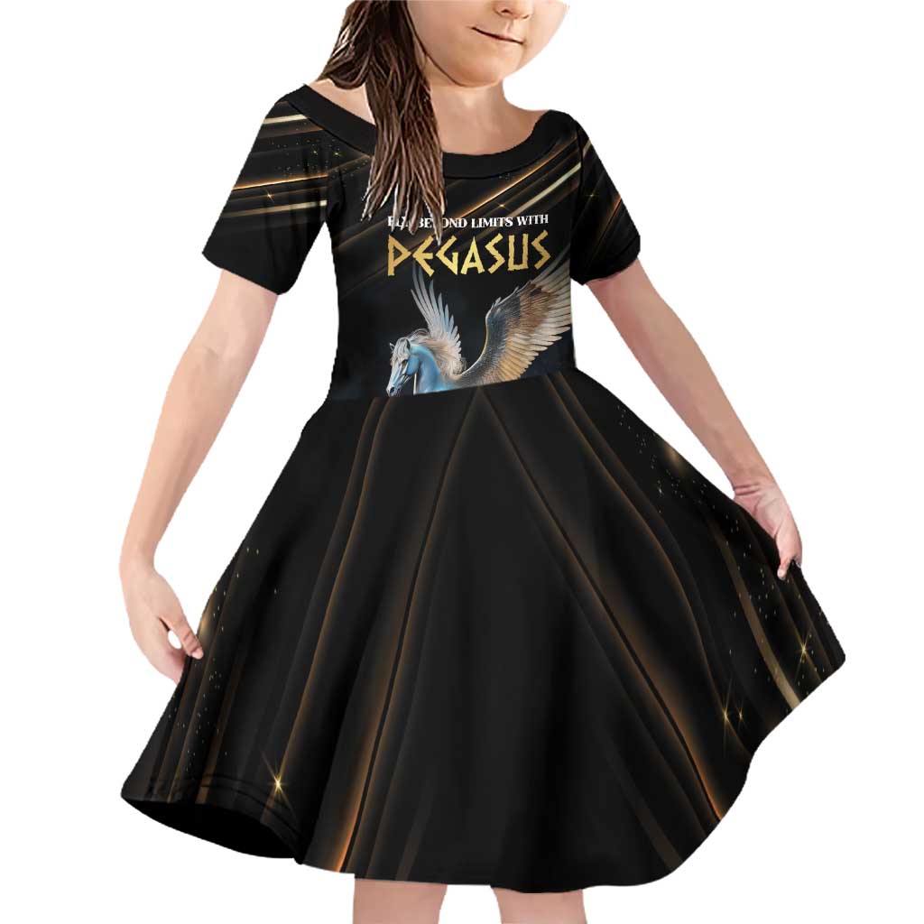 Personalized Fly Beyond Limits With Pegasus Family Matching Off Shoulder Short Dress and Hawaiian Shirt