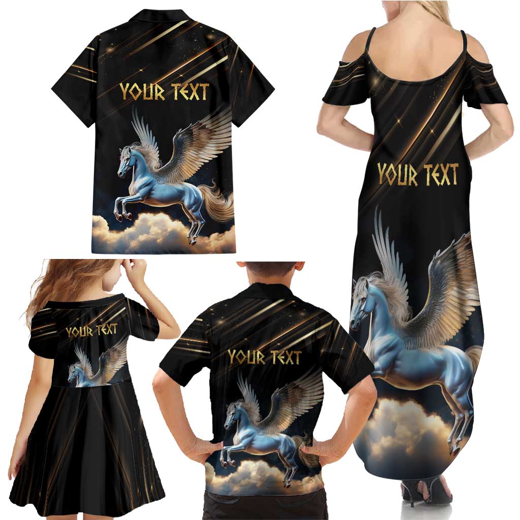 Personalized Fly Beyond Limits With Pegasus Family Matching Summer Maxi Dress and Hawaiian Shirt - Wonder Print Shop