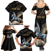 Personalized Fly Beyond Limits With Pegasus Family Matching Summer Maxi Dress and Hawaiian Shirt - Wonder Print Shop