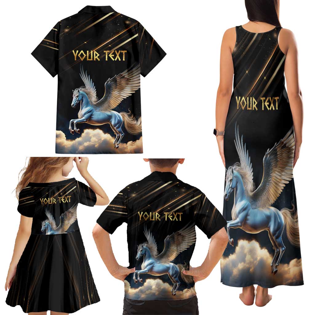 Personalized Fly Beyond Limits With Pegasus Family Matching Tank Maxi Dress and Hawaiian Shirt - Wonder Print Shop
