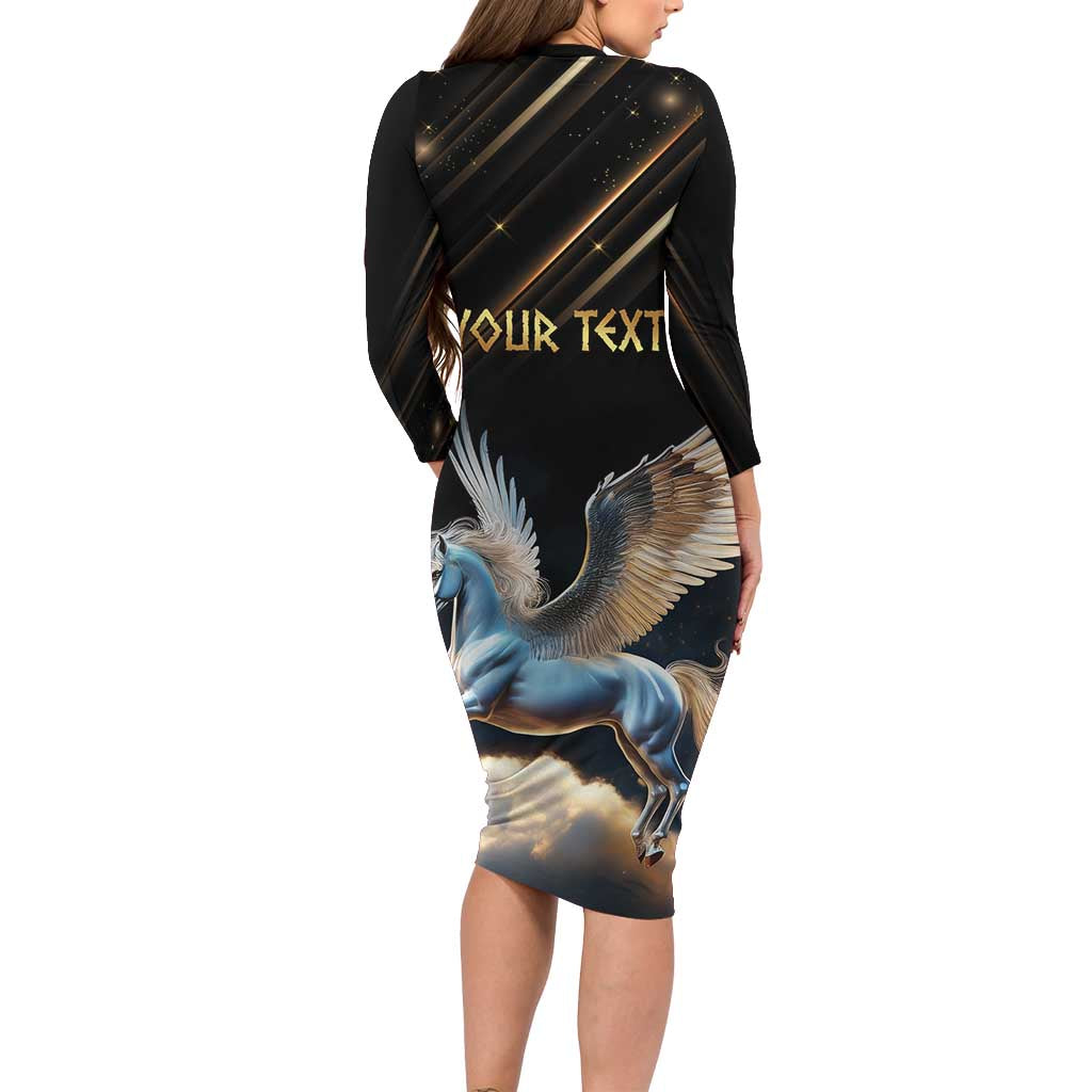 Personalized Fly Beyond Limits With Pegasus Long Sleeve Bodycon Dress - Wonder Print Shop