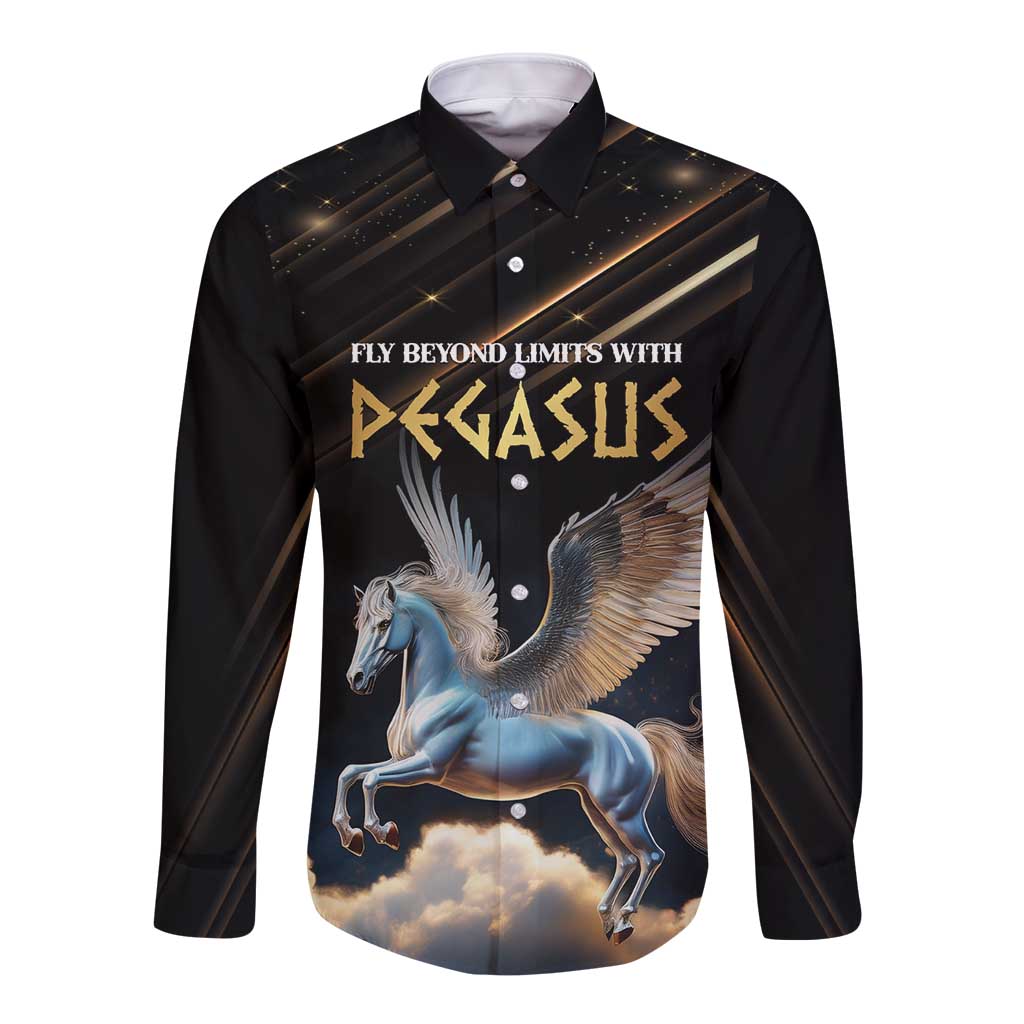 Personalized Fly Beyond Limits With Pegasus Long Sleeve Button Shirt