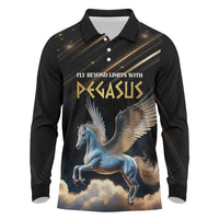 Personalized Fly Beyond Limits With Pegasus Long Sleeve Polo Shirt - Wonder Print Shop