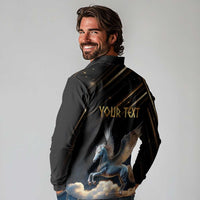Personalized Fly Beyond Limits With Pegasus Long Sleeve Polo Shirt - Wonder Print Shop