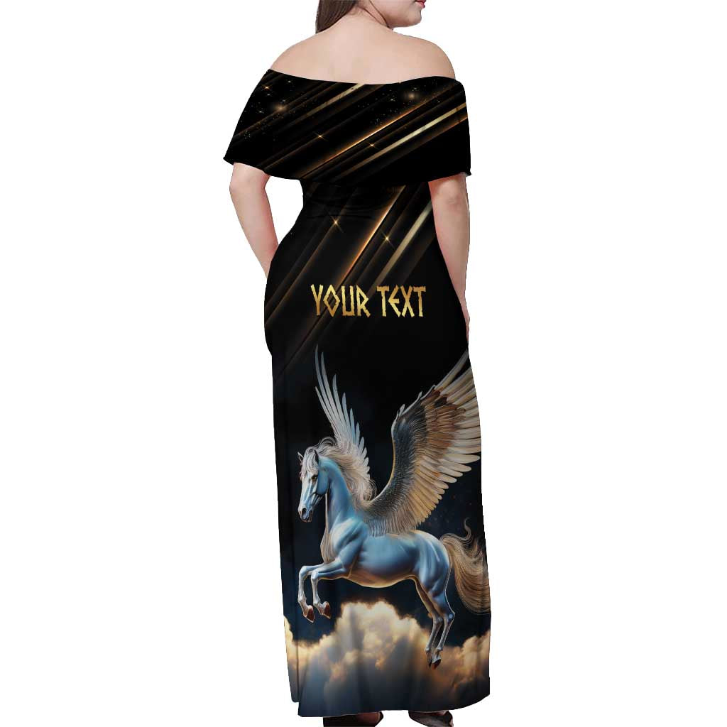 Personalized Fly Beyond Limits With Pegasus Off Shoulder Maxi Dress - Wonder Print Shop