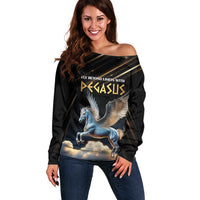 Personalized Fly Beyond Limits With Pegasus Off Shoulder Sweater - Wonder Print Shop