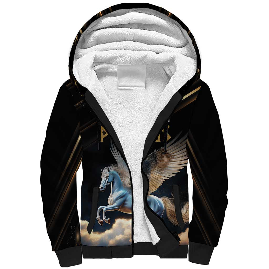 Personalized Fly Beyond Limits With Pegasus Sherpa Hoodie - Wonder Print Shop