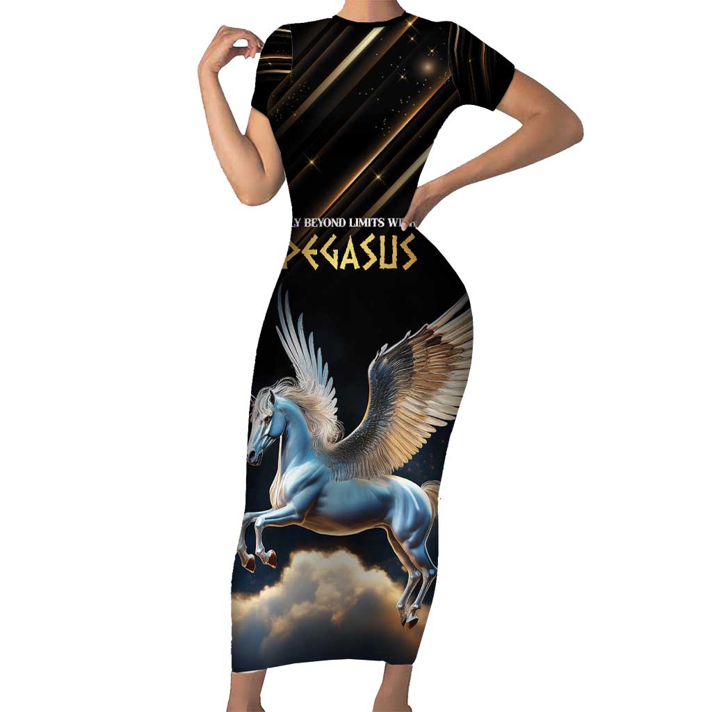 Personalized Fly Beyond Limits With Pegasus Short Sleeve Bodycon Dress - Wonder Print Shop