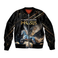 Personalized Fly Beyond Limits With Pegasus Sleeve Zip Bomber Jacket - Wonder Print Shop