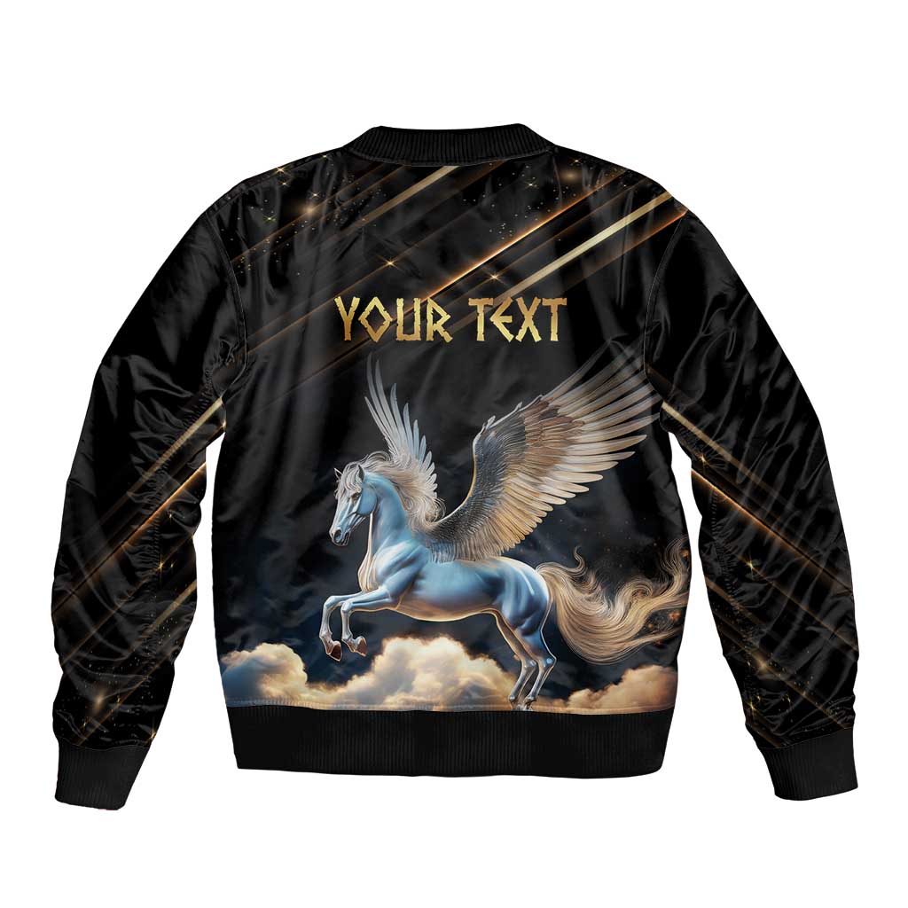 Personalized Fly Beyond Limits With Pegasus Sleeve Zip Bomber Jacket - Wonder Print Shop