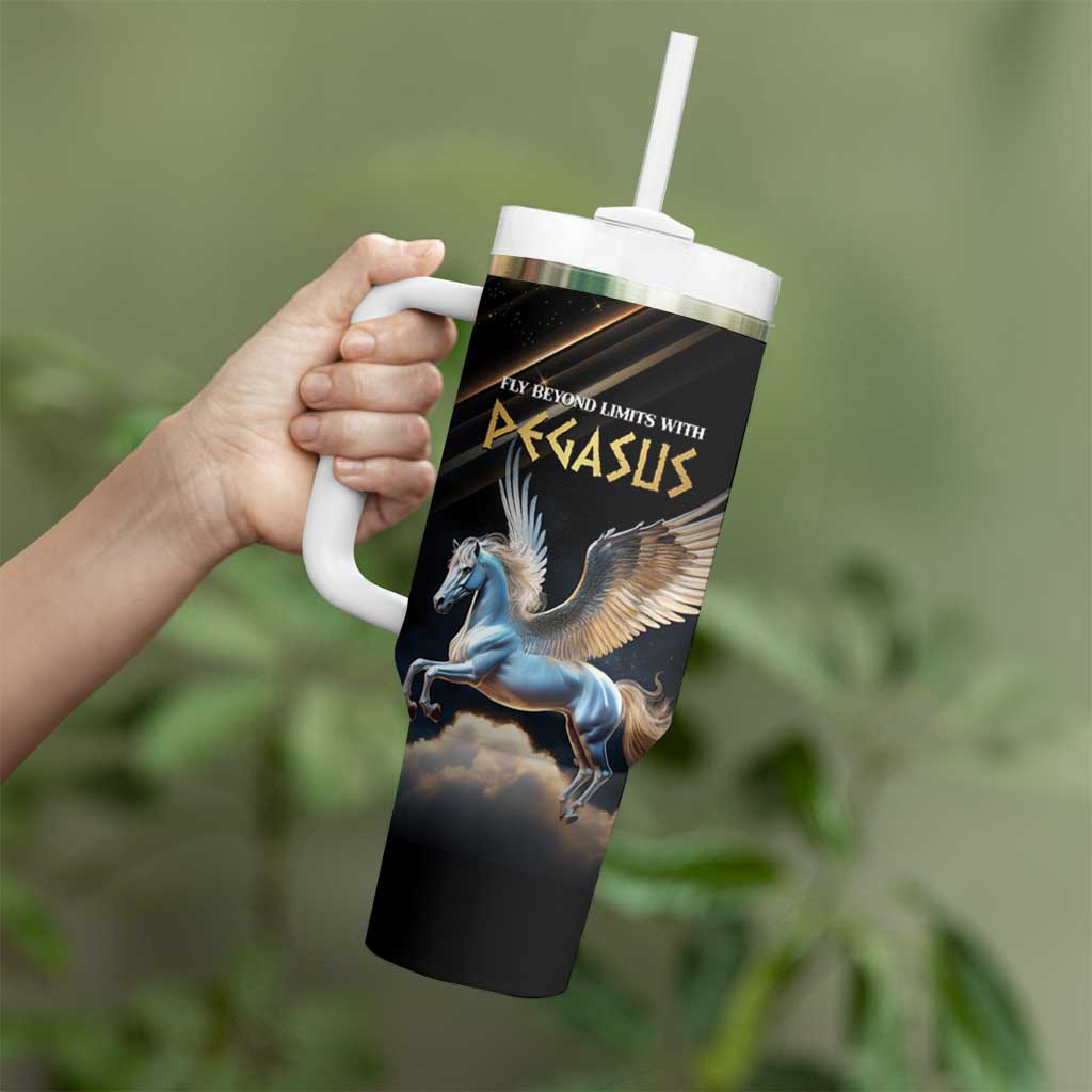 Personalized Fly Beyond Limits With Pegasus Tumbler With Handle - Wonder Print Shop