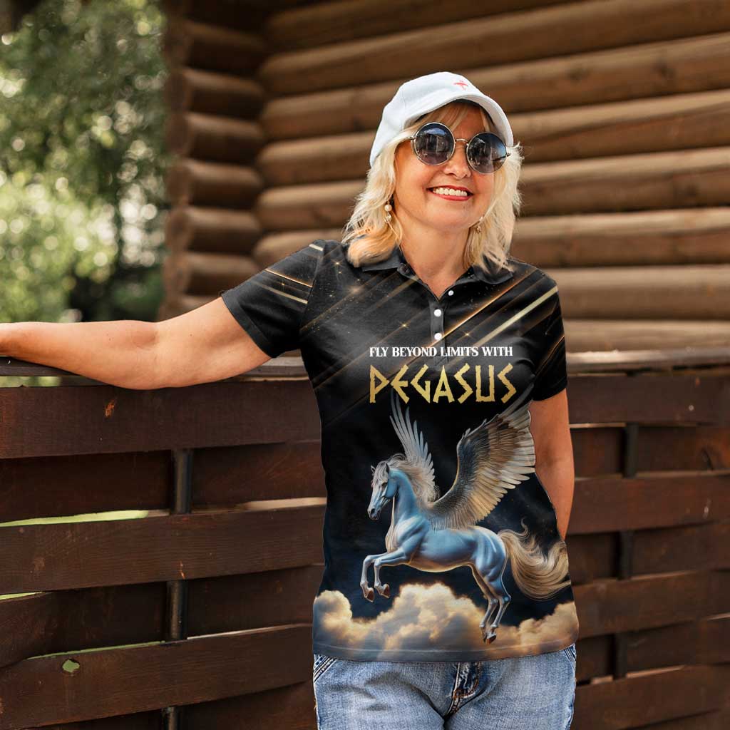 Personalized Fly Beyond Limits With Pegasus Women Polo Shirt - Wonder Print Shop