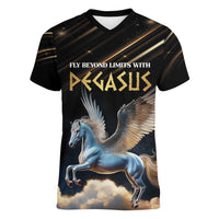 Personalized Fly Beyond Limits With Pegasus Women V-Neck T-Shirt - Wonder Print Shop