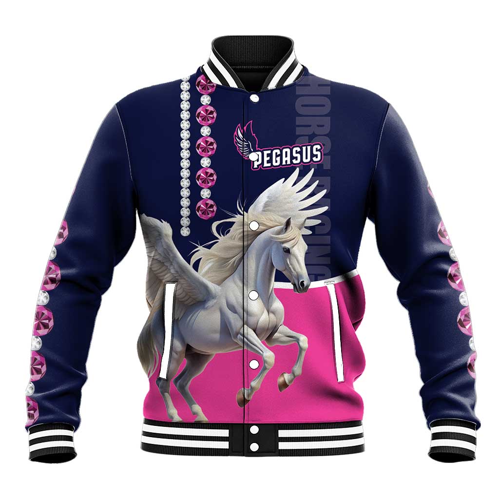 Personalized Pegasus Horse Racing Baseball Jacket Diamond Luxury Style