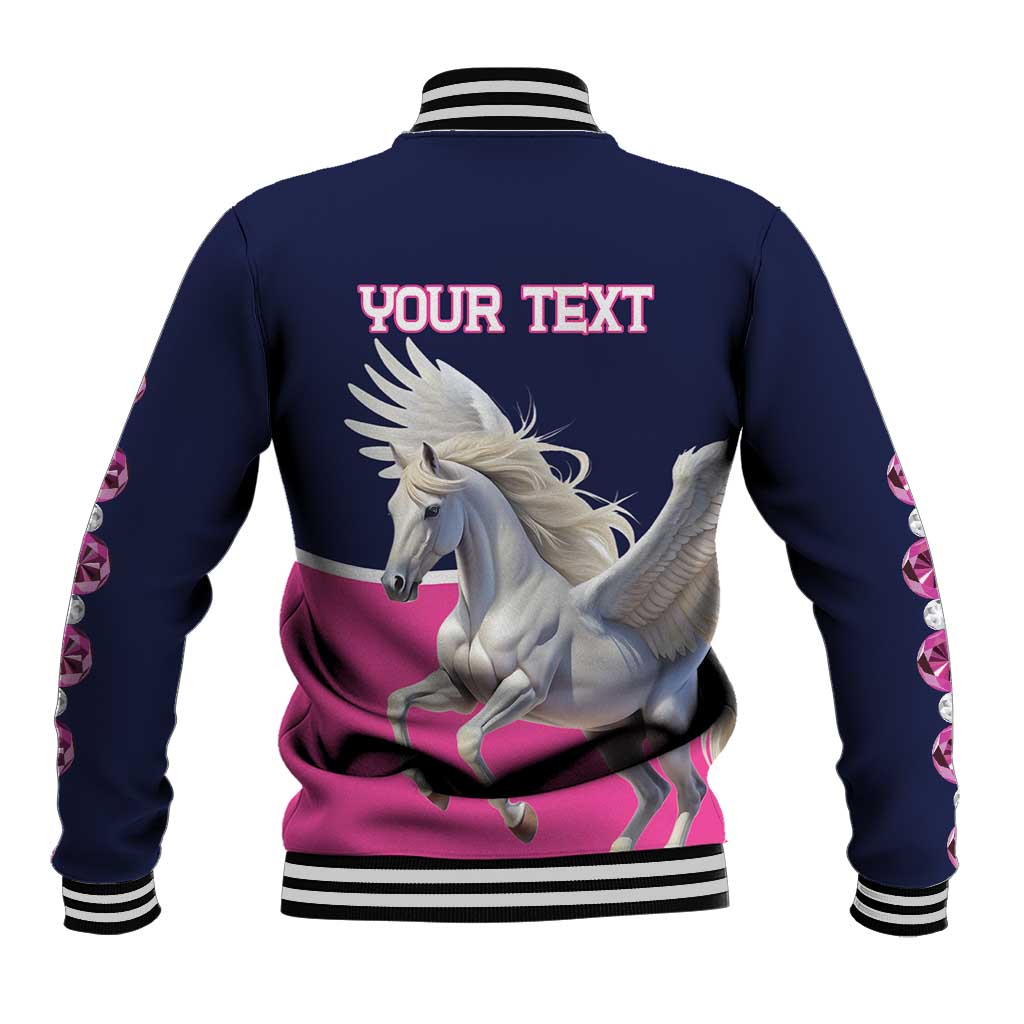 Personalized Pegasus Horse Racing Baseball Jacket Diamond Luxury Style