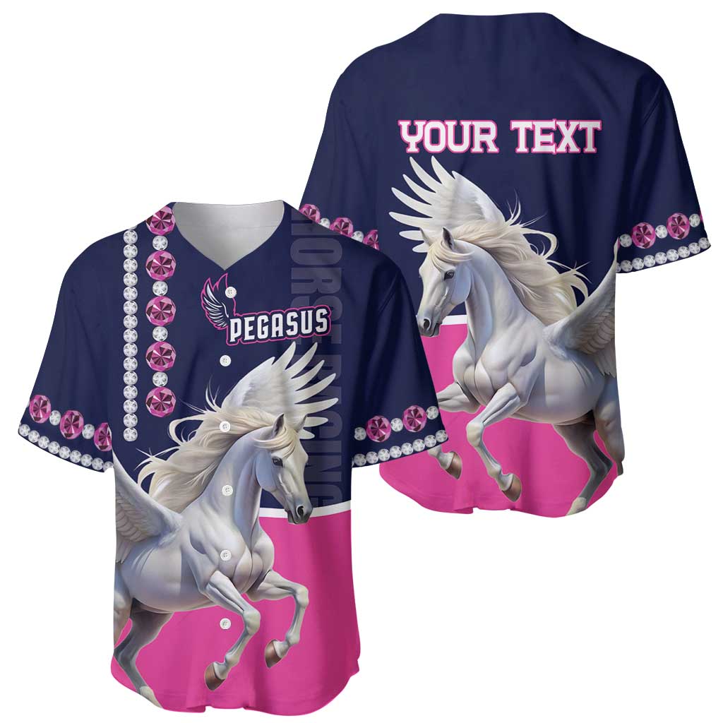 Personalized Pegasus Horse Racing Baseball Jersey Diamond Luxury Style