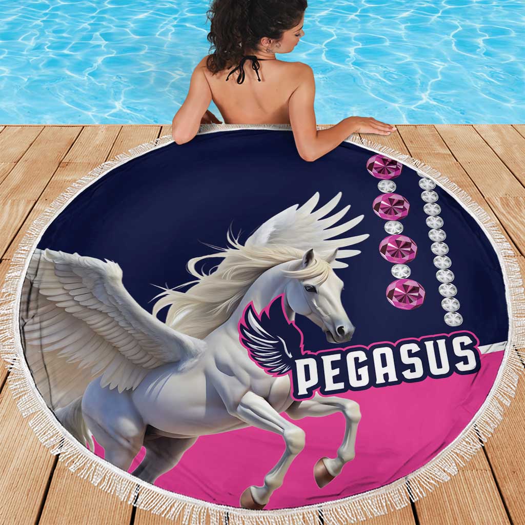 Pegasus Horse Racing Beach Blanket Diamond Luxury Style
