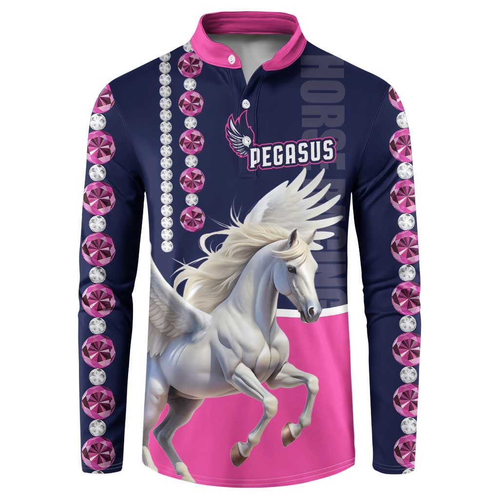 Personalized Pegasus Horse Racing Button Sweatshirt Diamond Luxury Style