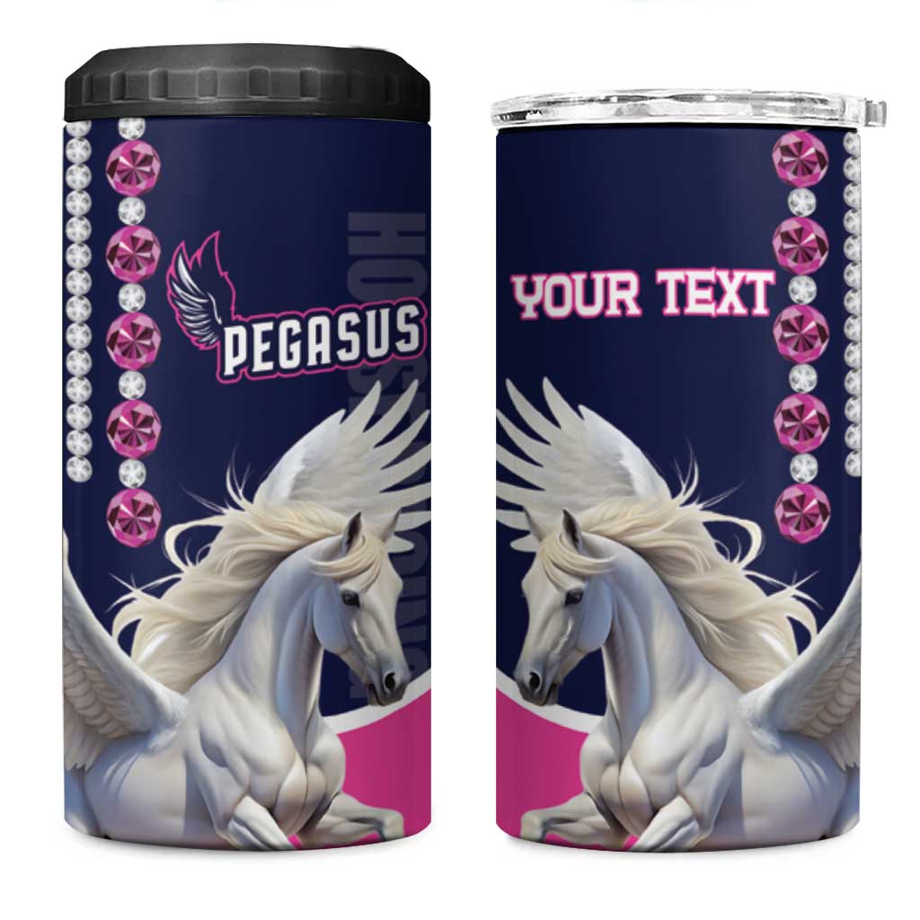 Personalized Pegasus Horse Racing 4 in 1 Can Cooler Tumbler Diamond Luxury Style