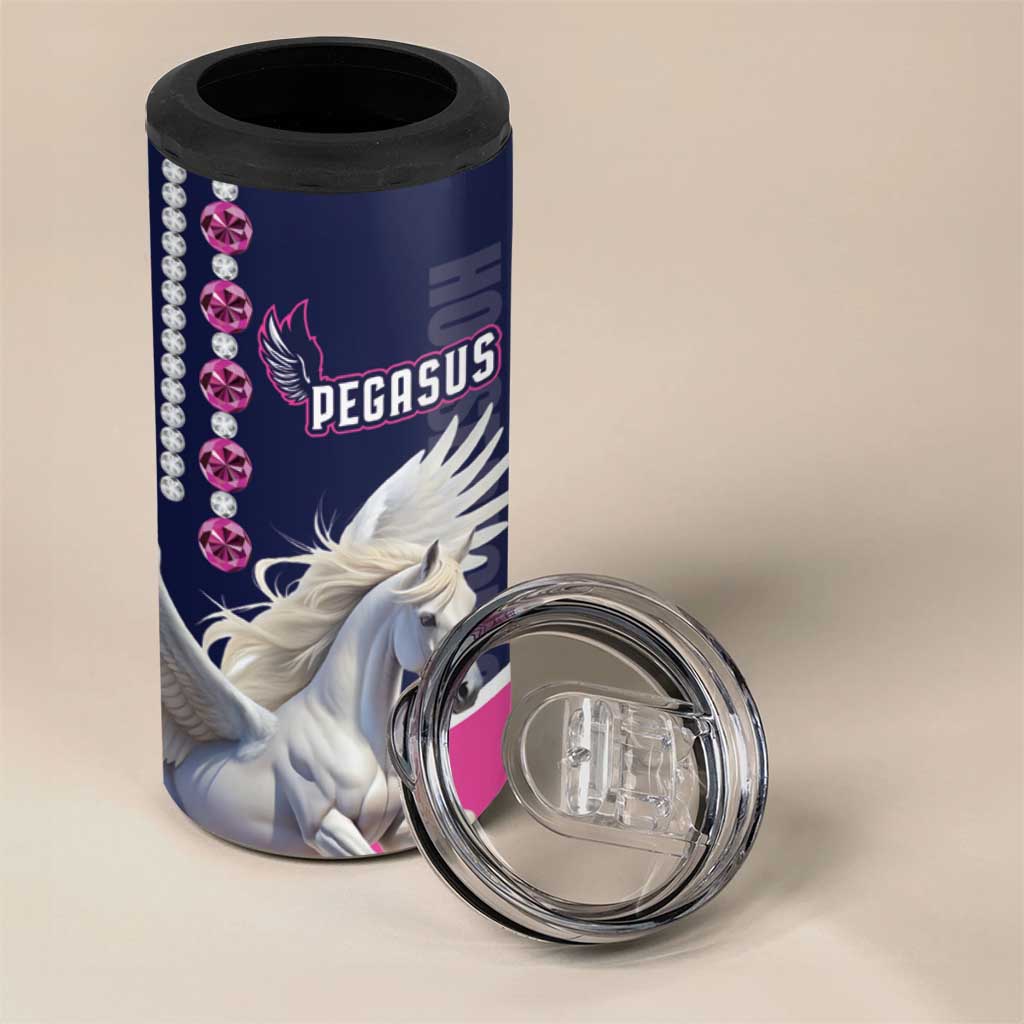 Personalized Pegasus Horse Racing 4 in 1 Can Cooler Tumbler Diamond Luxury Style
