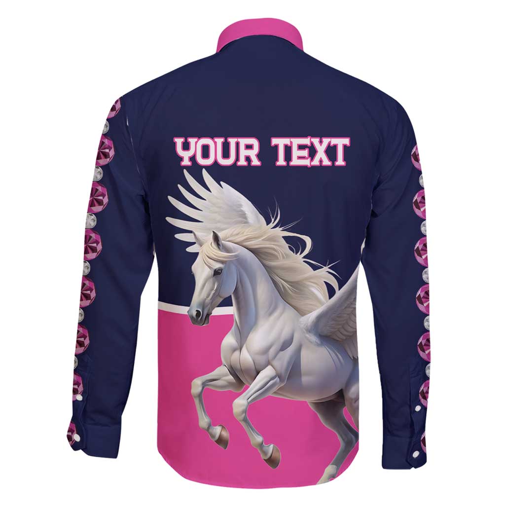Personalized Pegasus Horse Racing Family Matching Long Sleeve Bodycon Dress and Hawaiian Shirt Diamond Luxury Style