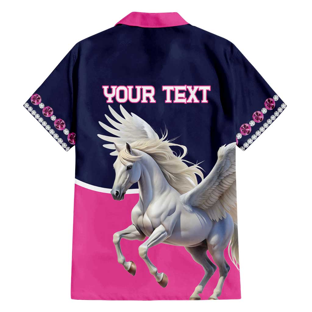 Personalized Pegasus Horse Racing Family Matching Off Shoulder Short Dress and Hawaiian Shirt Diamond Luxury Style