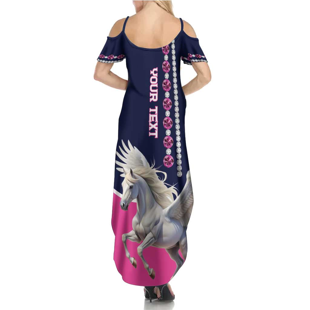Personalized Pegasus Horse Racing Family Matching Summer Maxi Dress and Hawaiian Shirt Diamond Luxury Style - Wonder Print Shop