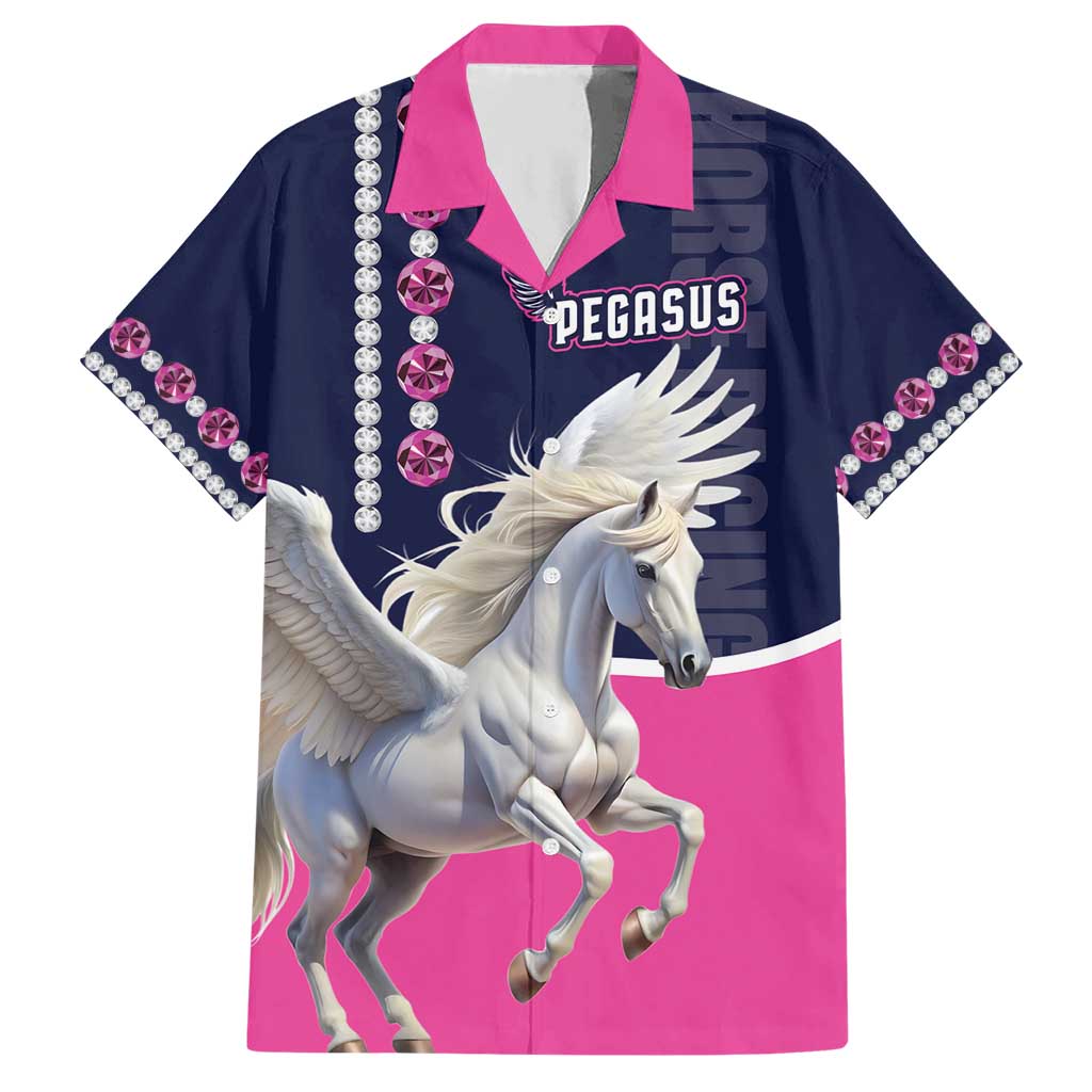 Personalized Pegasus Horse Racing Hawaiian Shirt Diamond Luxury Style - Wonder Print Shop