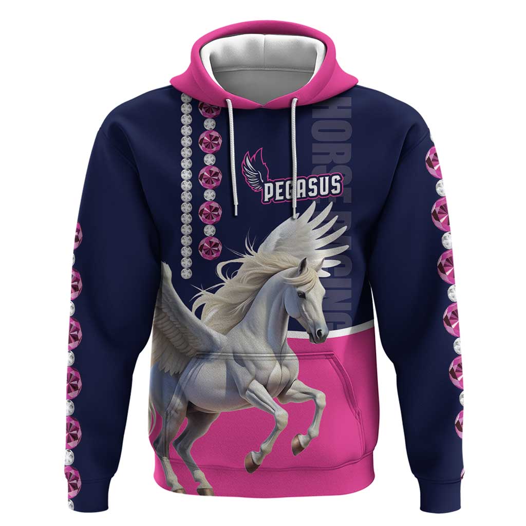 Personalized Pegasus Horse Racing Hoodie Diamond Luxury Style - Wonder Print Shop
