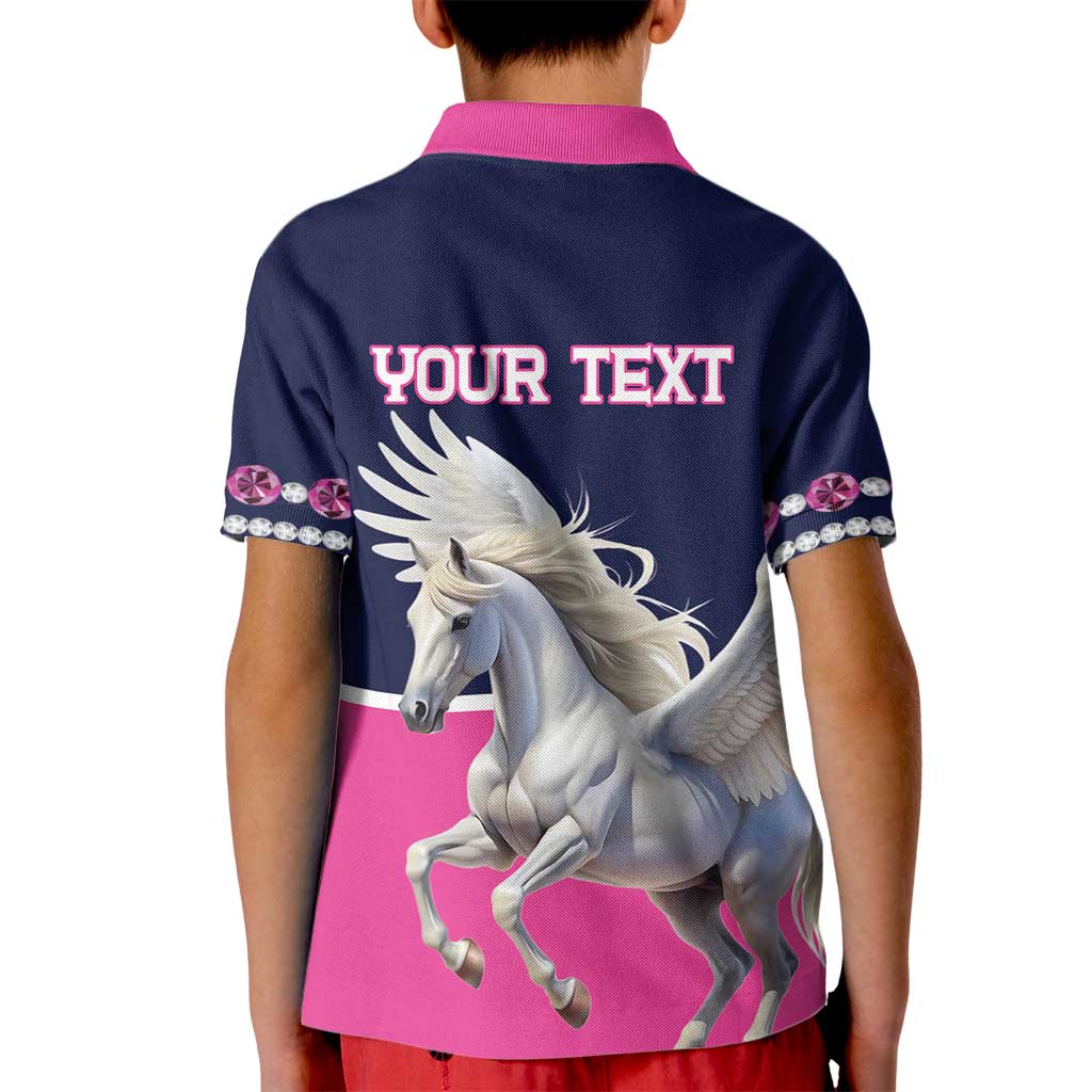 Personalized Pegasus Horse Racing Kid Polo Shirt Diamond Luxury Style - Wonder Print Shop