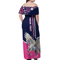 Personalized Pegasus Horse Racing Off Shoulder Maxi Dress Diamond Luxury Style - Wonder Print Shop