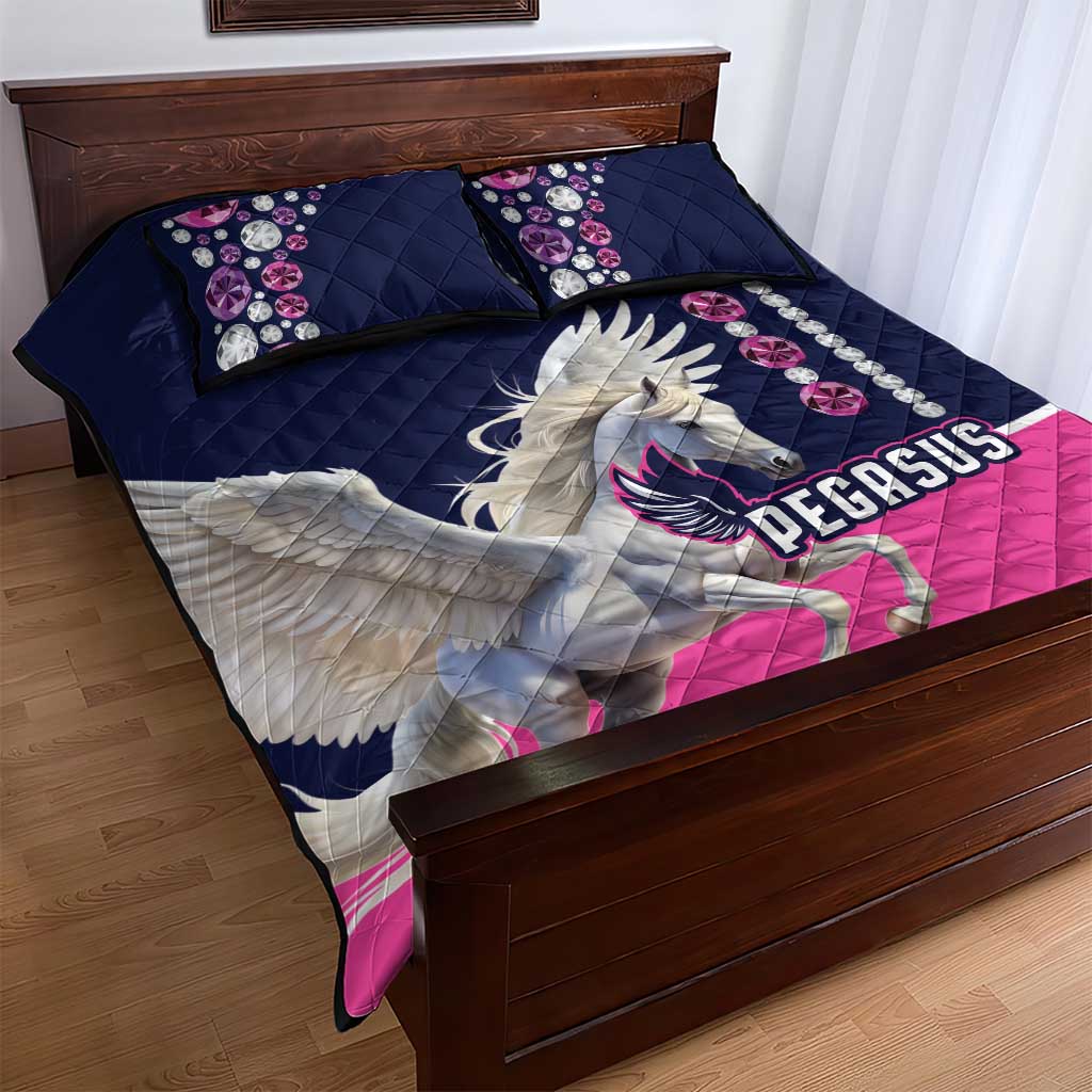 Pegasus Horse Racing Quilt Bed Set Diamond Luxury Style - Wonder Print Shop