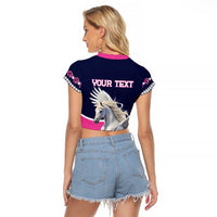 Personalized Pegasus Horse Racing Raglan Cropped T Shirt Diamond Luxury Style - Wonder Print Shop