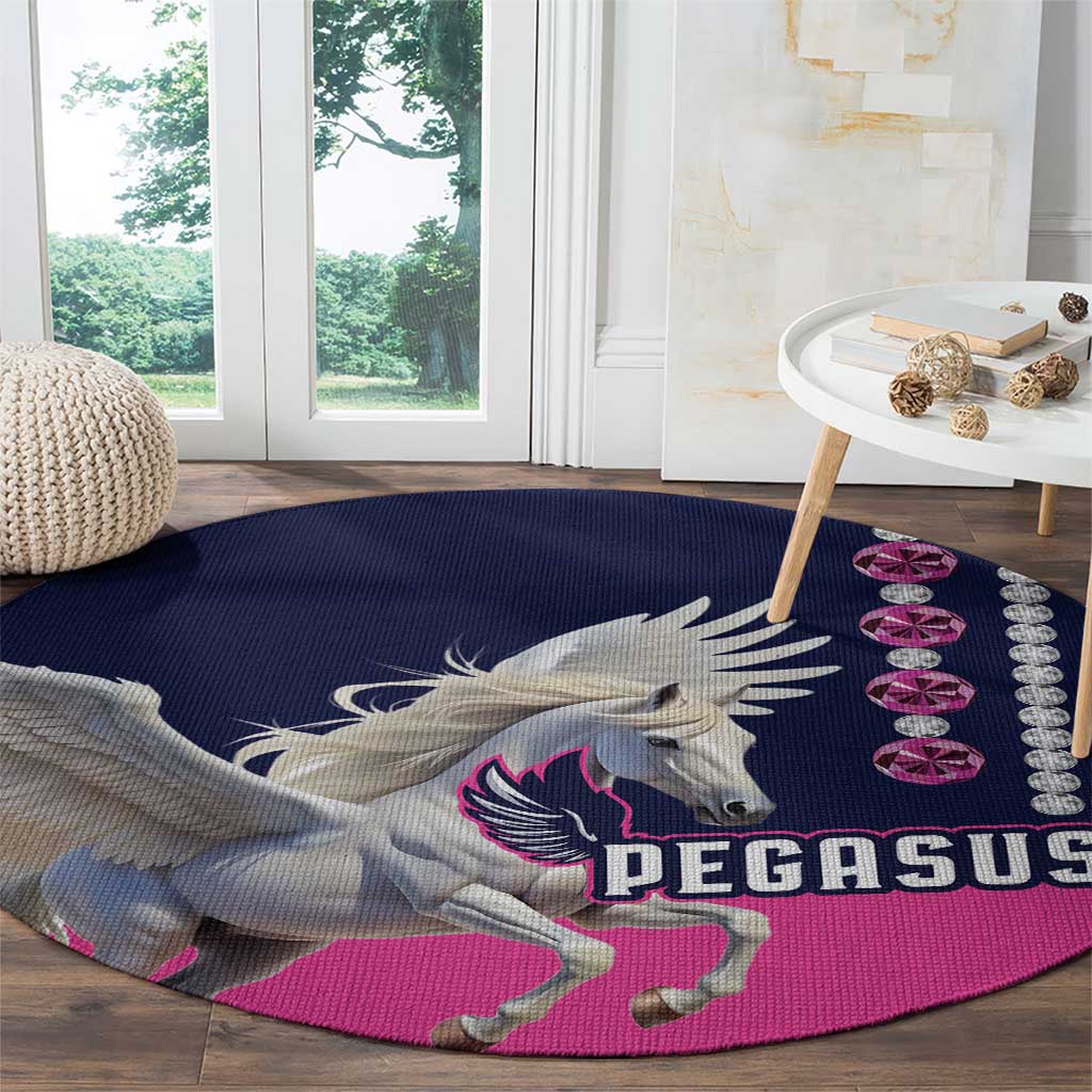 Pegasus Horse Racing Round Carpet Diamond Luxury Style - Wonder Print Shop