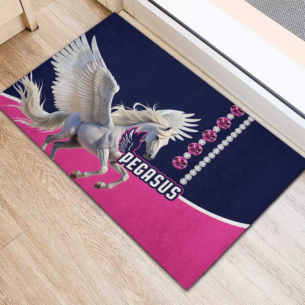 Pegasus Horse Racing Rubber Doormat Diamond Luxury Style - Wonder Print Shop