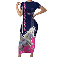 Personalized Pegasus Horse Racing Short Sleeve Bodycon Dress Diamond Luxury Style - Wonder Print Shop
