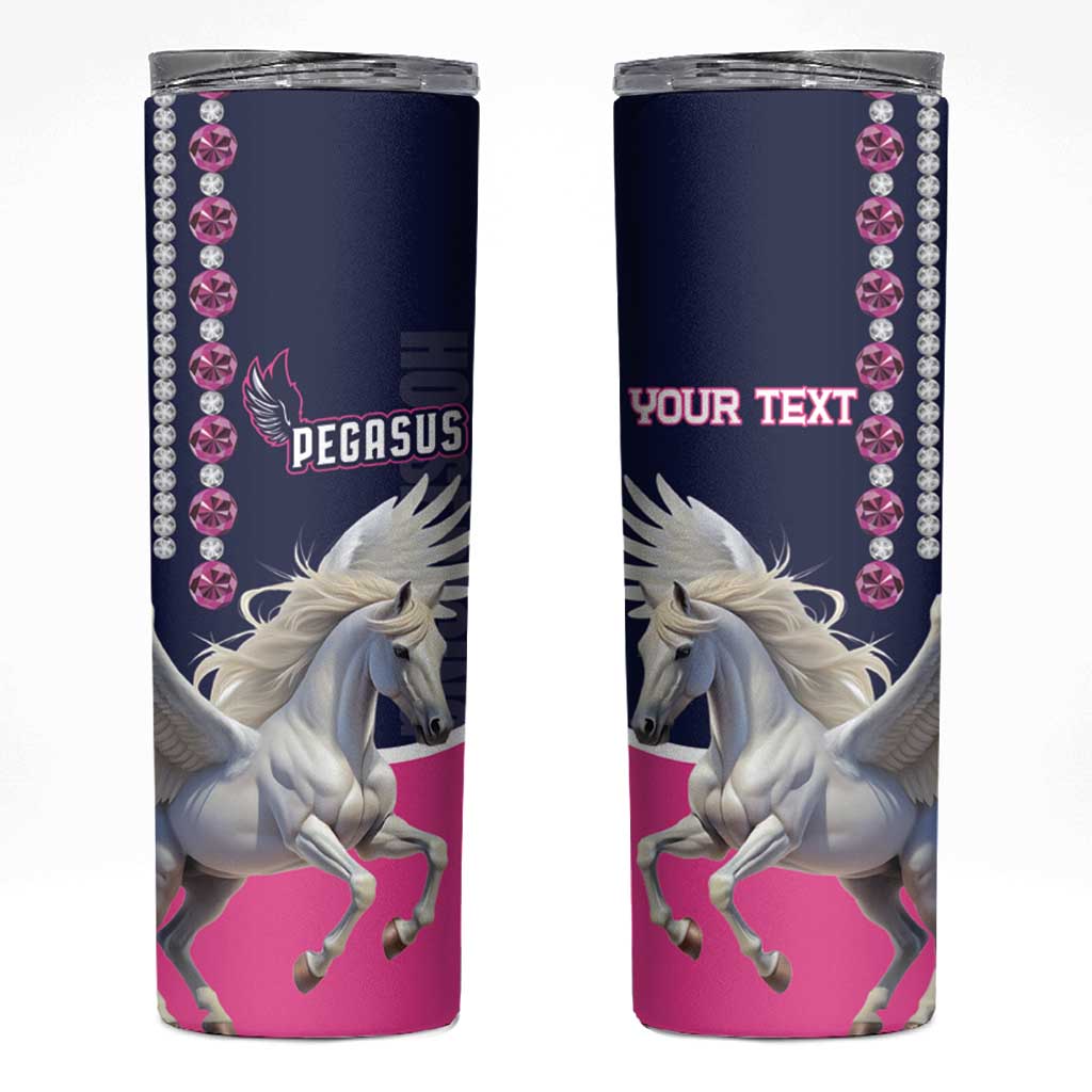 Personalized Pegasus Horse Racing Skinny Tumbler Diamond Luxury Style - Wonder Print Shop