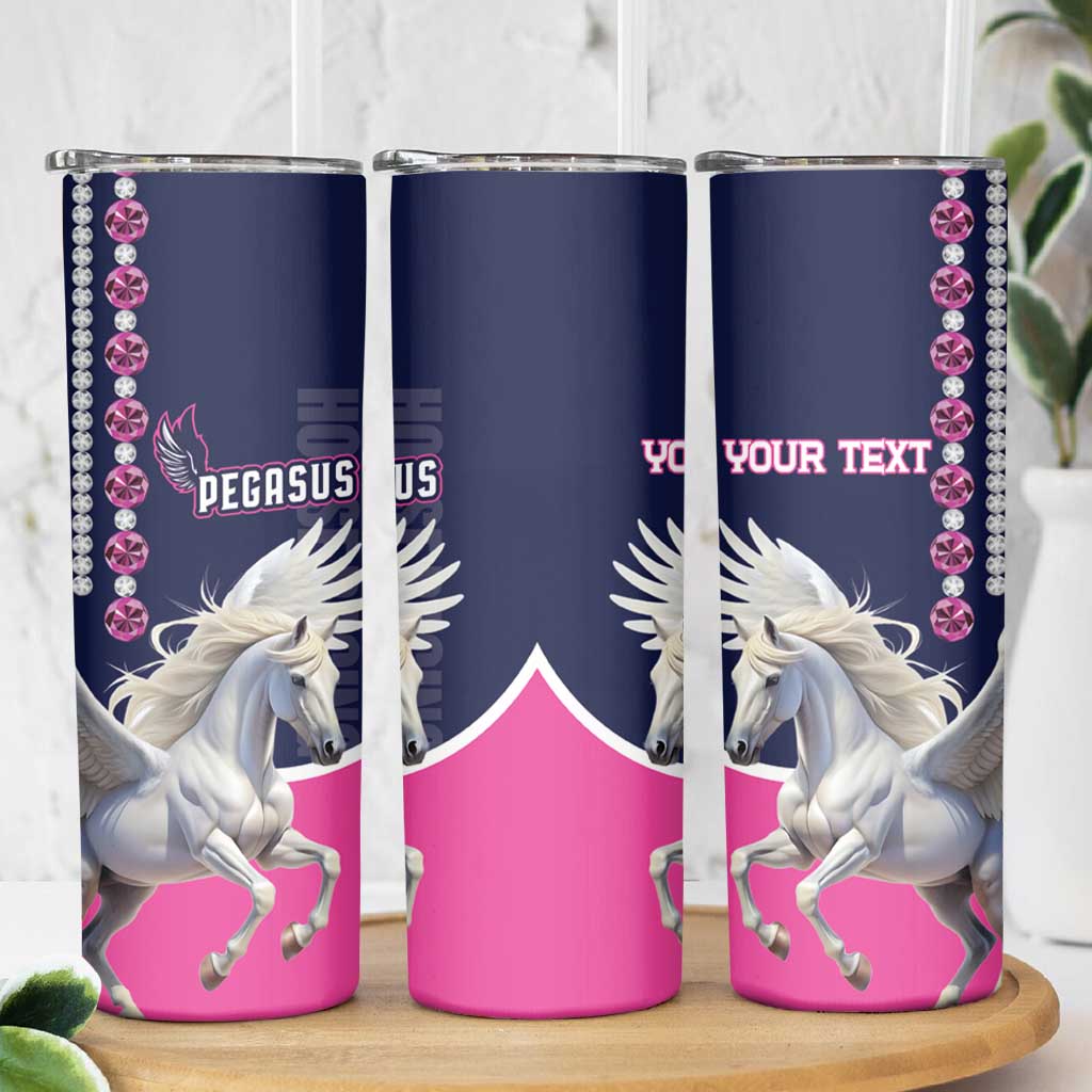 Personalized Pegasus Horse Racing Skinny Tumbler Diamond Luxury Style - Wonder Print Shop