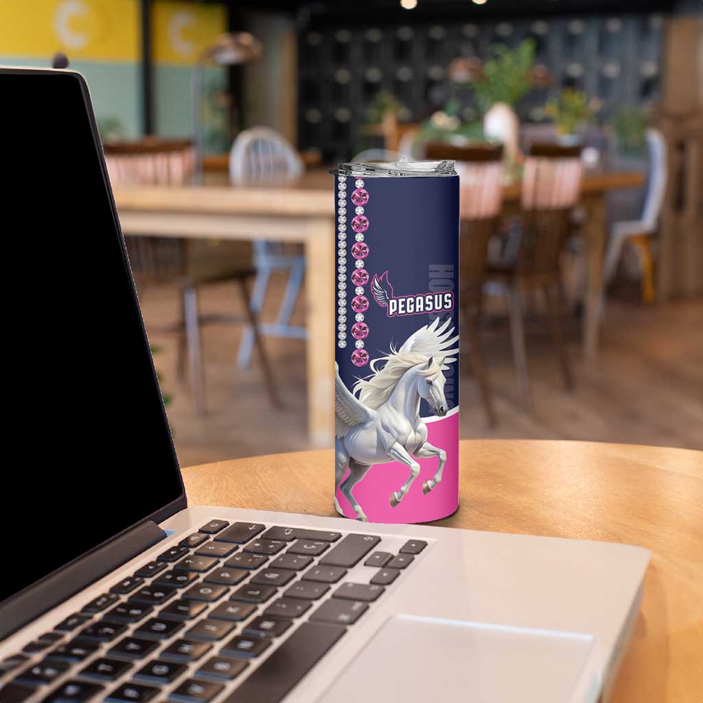 Personalized Pegasus Horse Racing Skinny Tumbler Diamond Luxury Style - Wonder Print Shop