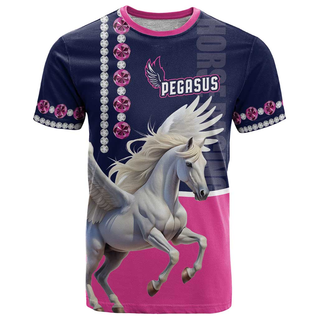 Personalized Pegasus Horse Racing T Shirt Diamond Luxury Style - Wonder Print Shop