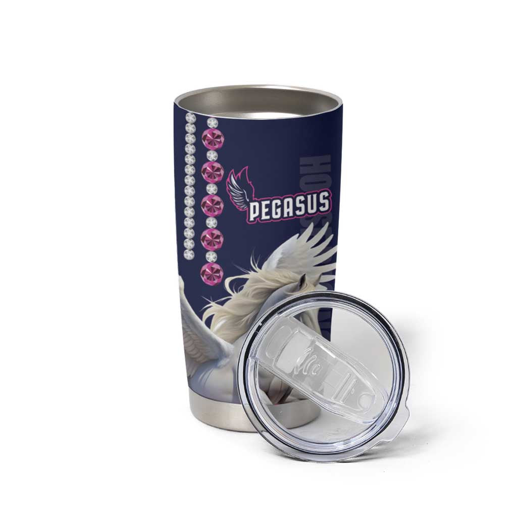 Personalized Pegasus Horse Racing Tumbler Cup Diamond Luxury Style - Wonder Print Shop