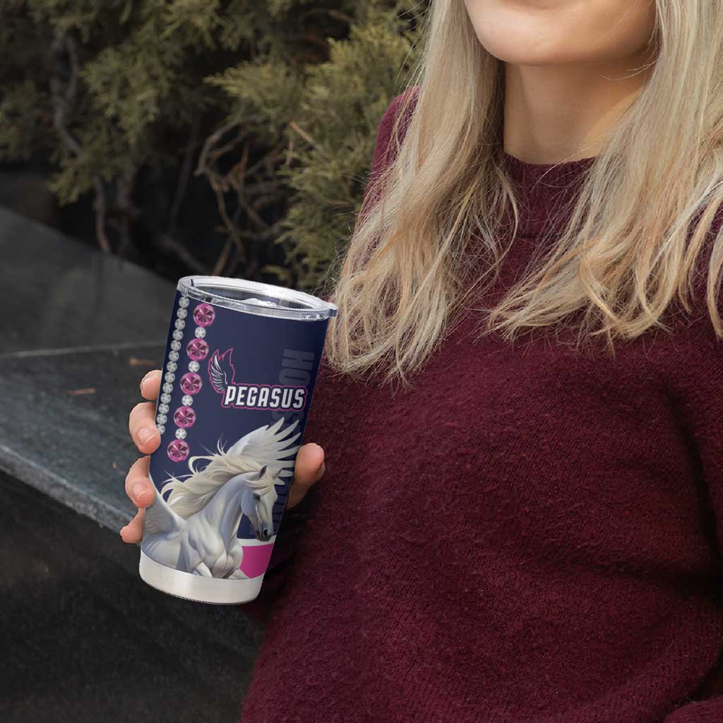 Personalized Pegasus Horse Racing Tumbler Cup Diamond Luxury Style - Wonder Print Shop