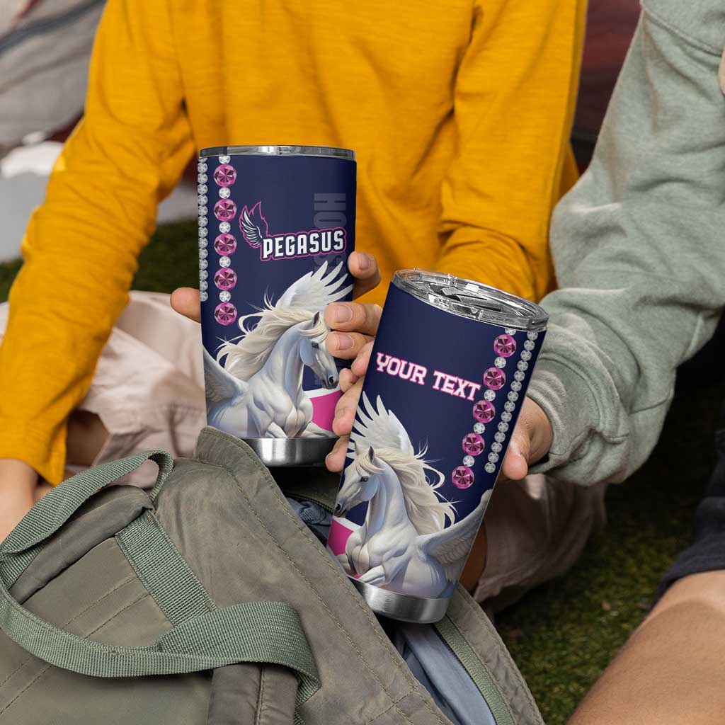 Personalized Pegasus Horse Racing Tumbler Cup Diamond Luxury Style - Wonder Print Shop