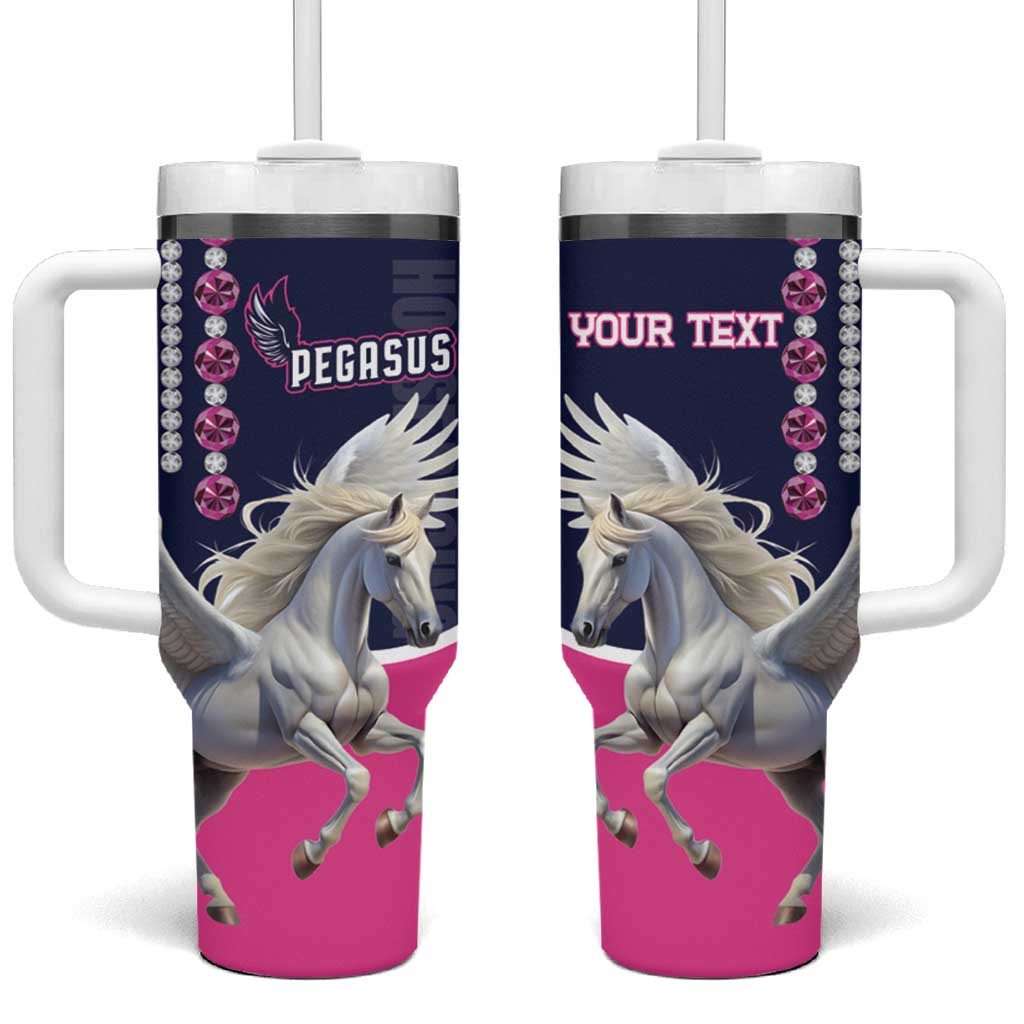 Personalized Pegasus Horse Racing Tumbler With Handle Diamond Luxury Style - Wonder Print Shop
