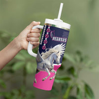 Personalized Pegasus Horse Racing Tumbler With Handle Diamond Luxury Style - Wonder Print Shop