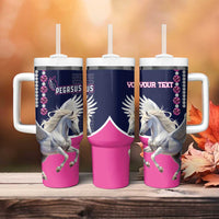 Personalized Pegasus Horse Racing Tumbler With Handle Diamond Luxury Style - Wonder Print Shop