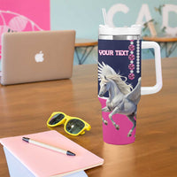 Personalized Pegasus Horse Racing Tumbler With Handle Diamond Luxury Style - Wonder Print Shop